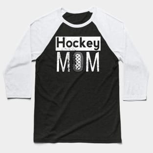 Hockey Mom in Black and White Baseball T-Shirt